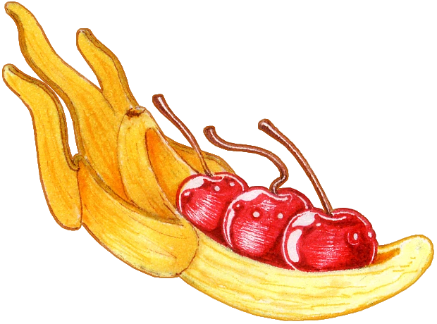 Two cherries in a banana canoe lost in space heading for Mars